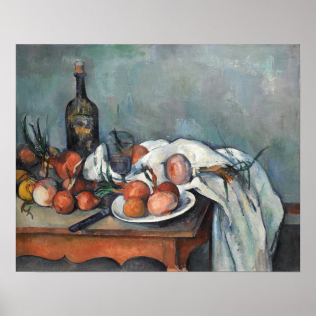 Affiche Cézanne - Nature morte aux oignons (Devant)