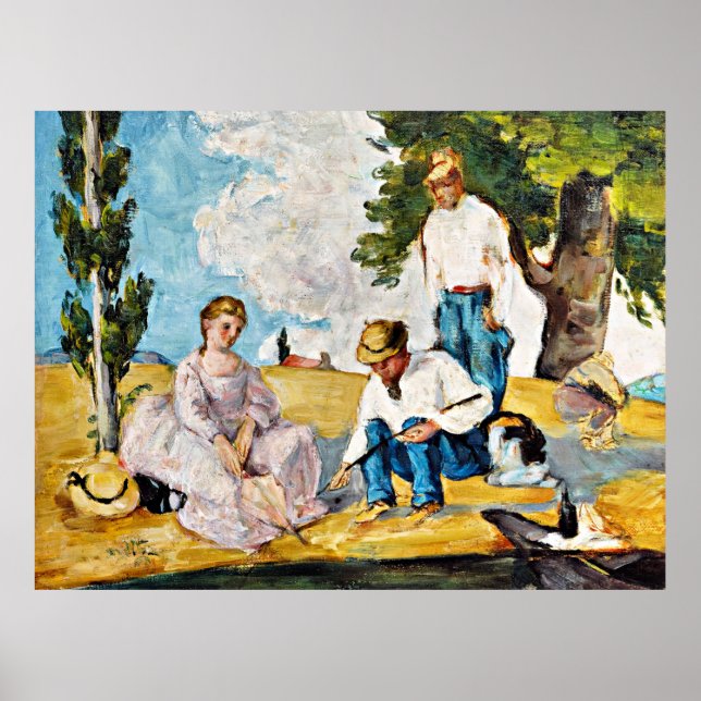 Affiche Cézanne - Pique-nique sur la Riverbank (Devant)