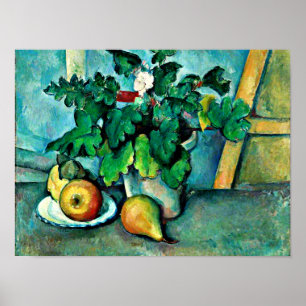 Affiche Cezanne - Pot de primeurs et fruits