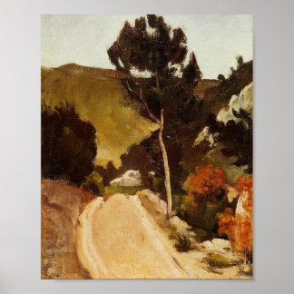 Affiche Cezanne - Route en Provence, peinture d'art