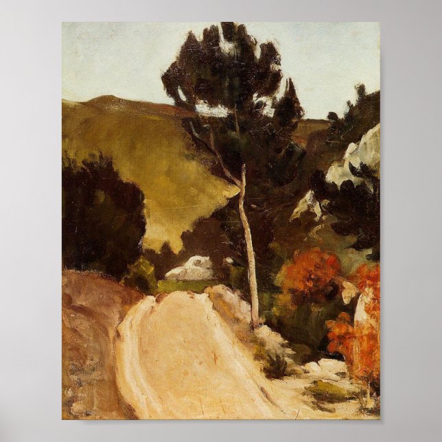 Affiche Cezanne - Route en Provence, peinture d'art (Devant)
