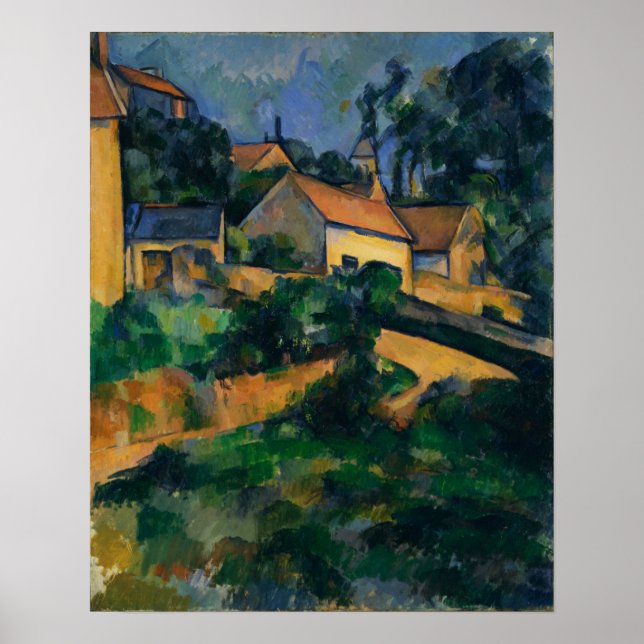 Affiche Cézanne - Route tournant à Montgeroult (Devant)