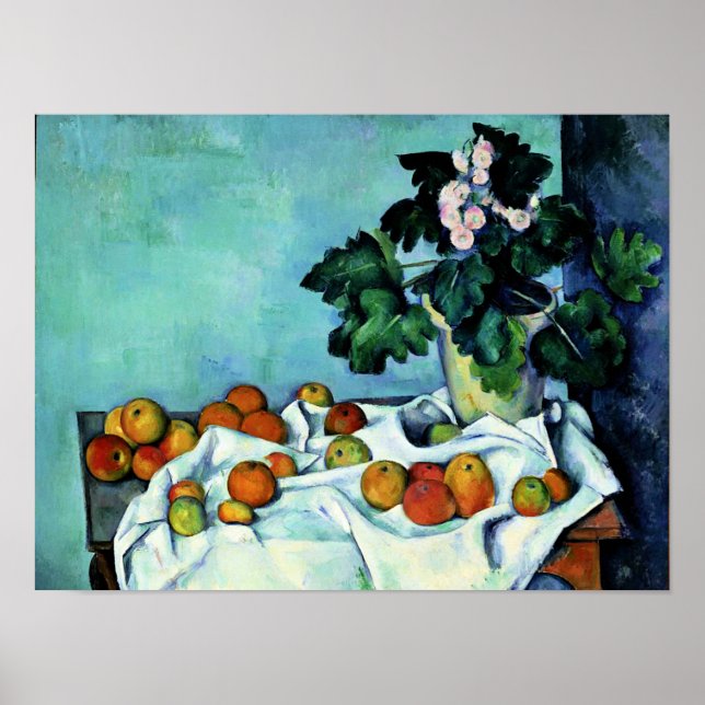 Affiche Cezanne - Vie morte avec pommes et primeurs (Devant)