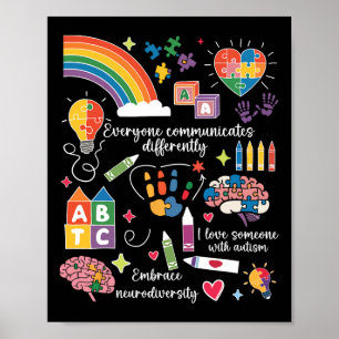 Affiche Chacun communique une Sensibilisation sur l'autism