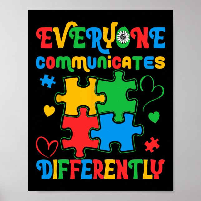 Affiche Chacun communique une Sensibilisation sur l'autism (Devant)