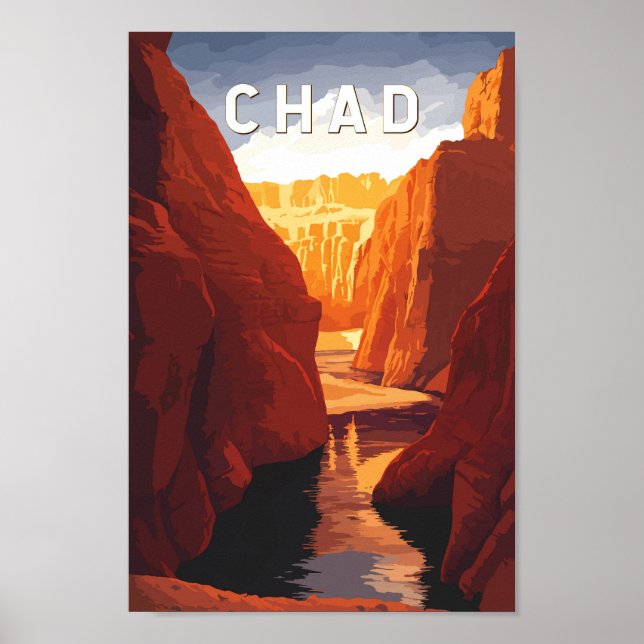 Affiche Chad Illustration Travel Art Vintage (Devant)