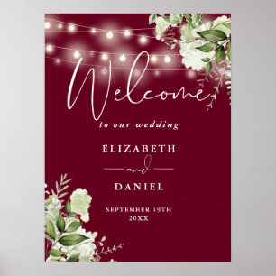 Affiche Chaîne bourguignonne Lights Floral Mariage Bienven