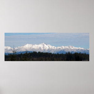 Affiche Chaîne de montagne olympique 36X12