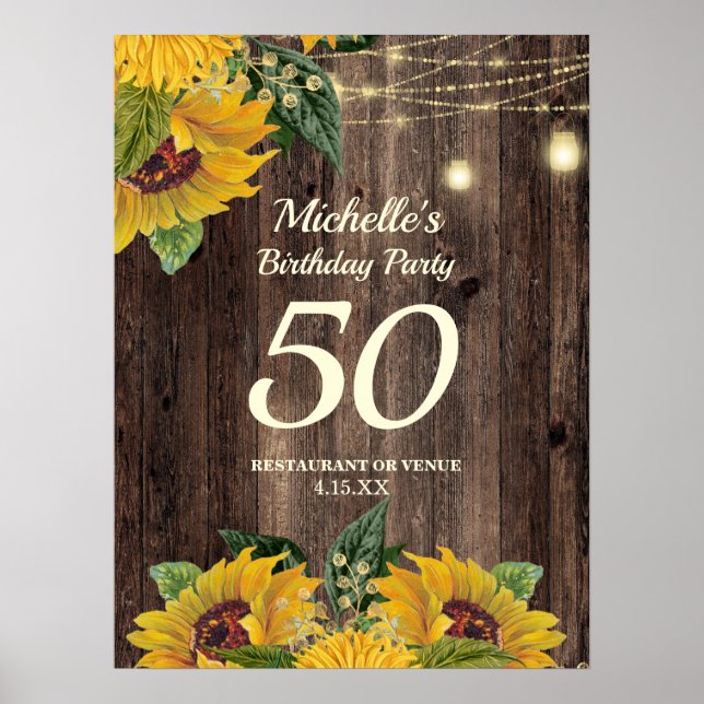 Affiche Chaîne de tournesols éclaire 50e anniversaire n'im (Devant)