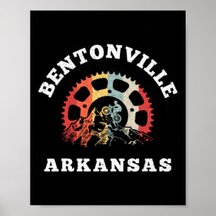 Affiche Chaîne de vélo de montagne vintage Bentonville Ark