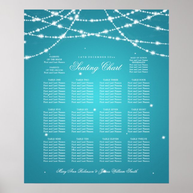 Affiche Chaîne d'étincelle de mariage Turquoise (Devant)