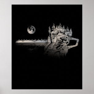 Affiche Chainsaw Woodworker Cadeau Hommes Lumberjack Arbor