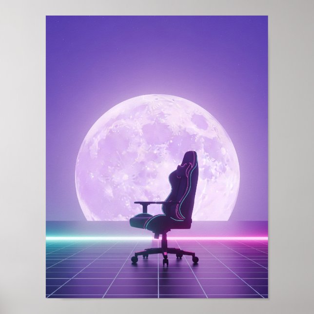 Affiche Chaise de gaming Vaporwave Rêveuse (Devant)