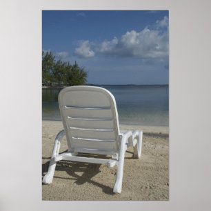 Affiche Chaise-salon sur la plage tropicale