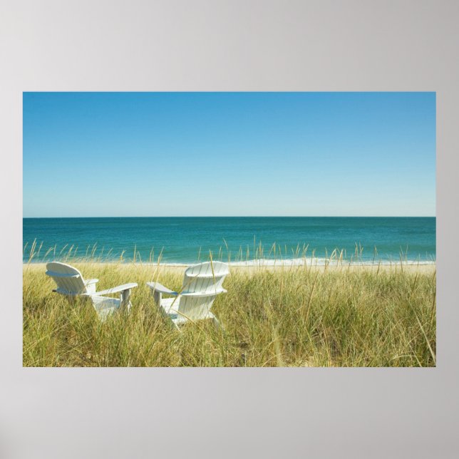 Affiche Chaises Adirondack dans les Dunes (Devant)