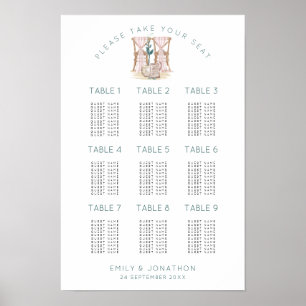 Affiche Chaises de mariage 9 Tables 90 Plan de table