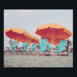 Affiche Chaises de plage en bleu et orange photo<br><div class="desc">Poster photo des chaises de plage en bleu et orange</div>