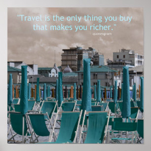 Affiche Chaises de plage Inspiration Travel Quote