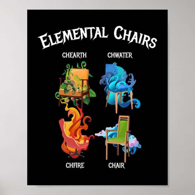 Affiche Chaises Élémentaires Feu Terre (Devant)