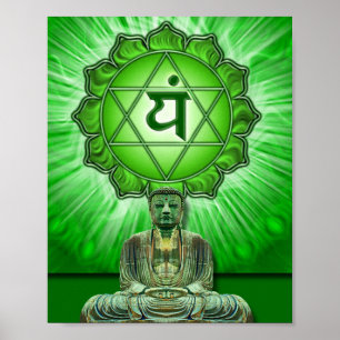 Affiche Chakra du coeur et Bouddha