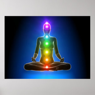 Affiche chakra, sept chakras, système énergétique,