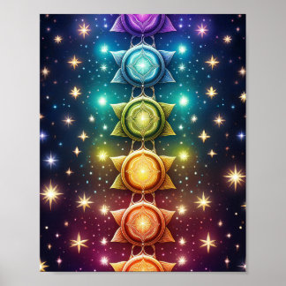 Affiche Chakras colorés