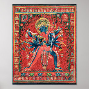 Affiche Chakrasamvara Et Consort Vajravarahi