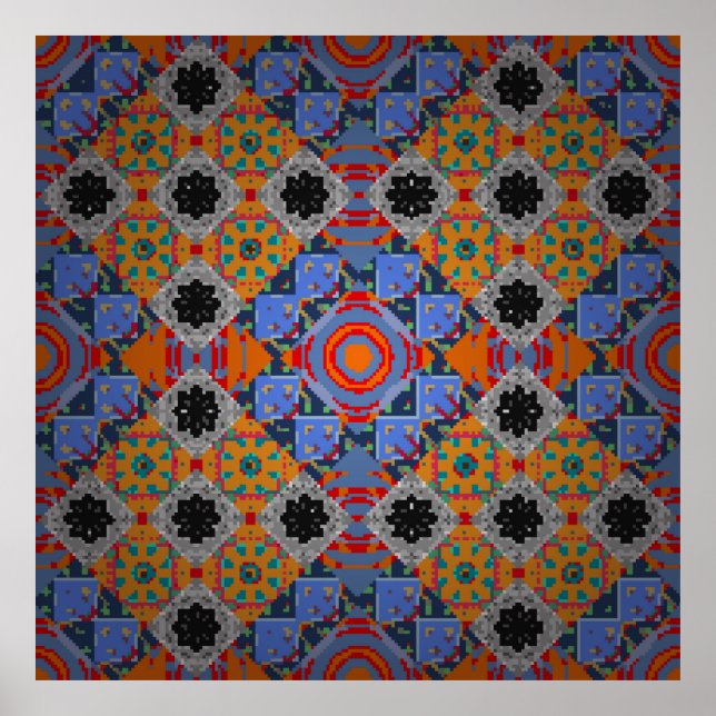 Affiche Châle de Bandanna, conception de tissu nappe, nec  (Devant)