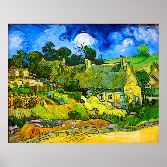 Affiche Chalets à Cordeville (van Gogh) (Devant)