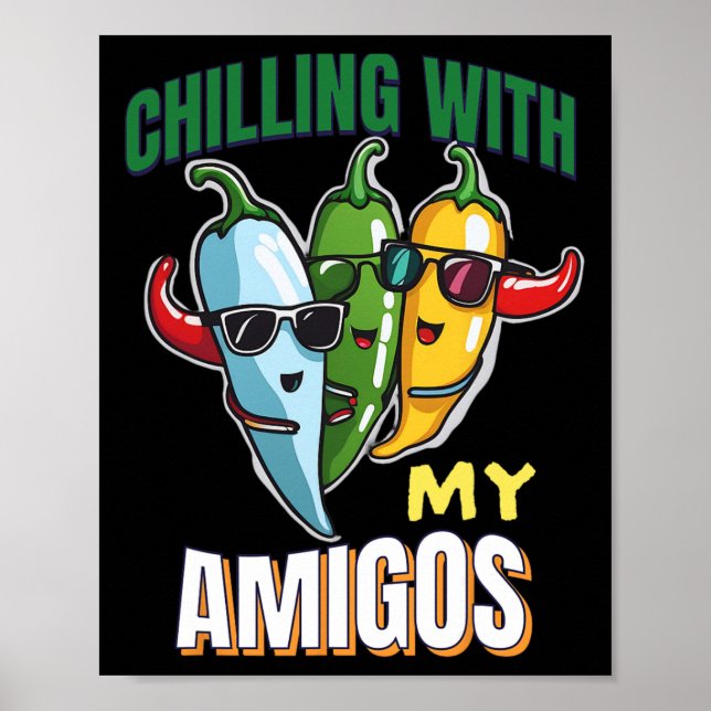 Affiche Chaleur Avec Mon Amigos Cinco De Mayo Chilly Peppe (Devant)