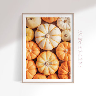Affiche Chaleureux automne citrouille photo ferme art mur