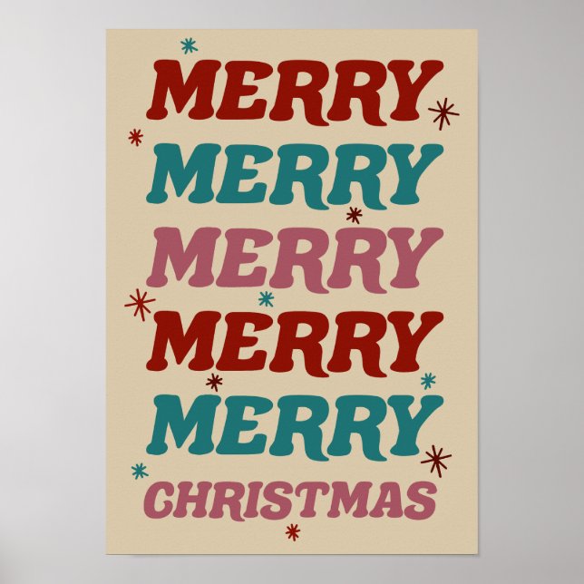 Affiche Chaleureux Voeux Élégant Vintage Noël Whimsy (Devant)