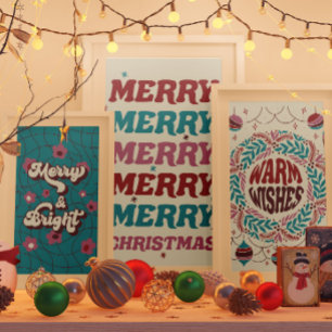 Affiche Chaleureux Voeux Élégant Vintage Noël Whimsy