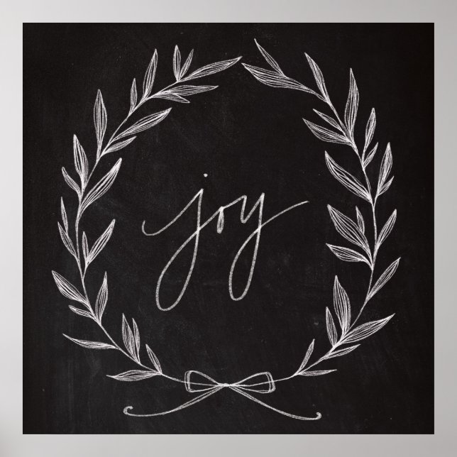 Affiche Chalkboard Art - Joy Wreath (Devant)