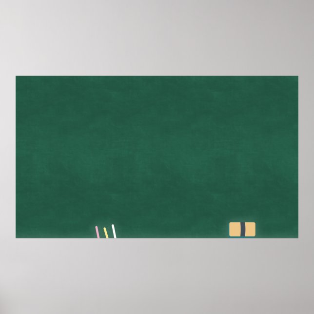 Affiche Chalkboard craie gomme classe (Devant)