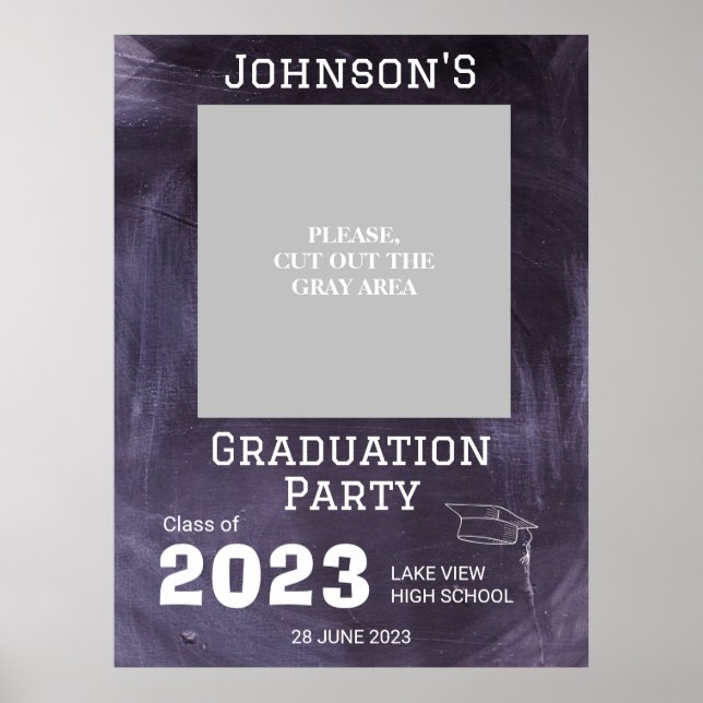 Affiche Chalkboard High School Graduation Party Photo prop (Devant)