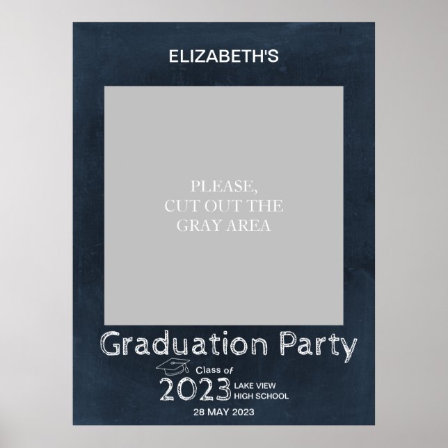 Affiche Chalkboard High School Photo Graduation Photo Supp (Devant)