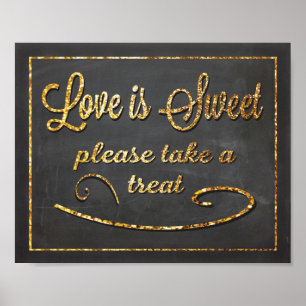 Affiche Chalkboard Love is Sweet Favor Mariage Sign