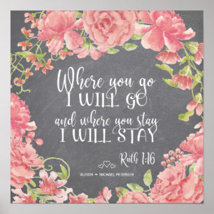 Affiche Chalkboard pink peonies citation signe mariage