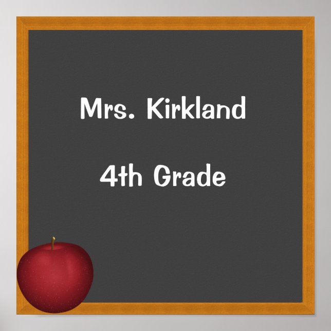 Affiche Chalkboard pour enseignants personnalisés avec App (Devant)