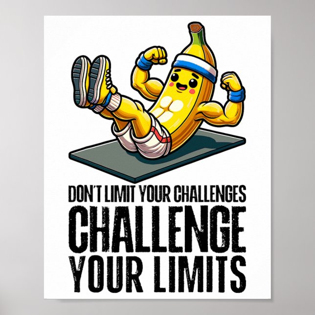 Affiche Challenge Your Limits Bodybuilder Abdominal Muscle (Devant)
