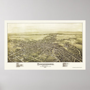Affiche Chambersburg, PA Carte panoramique - 1894
