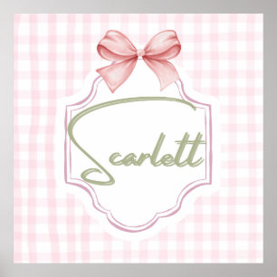 Affiche Chambre de bébé fille personnalisée Scarlett Gingh