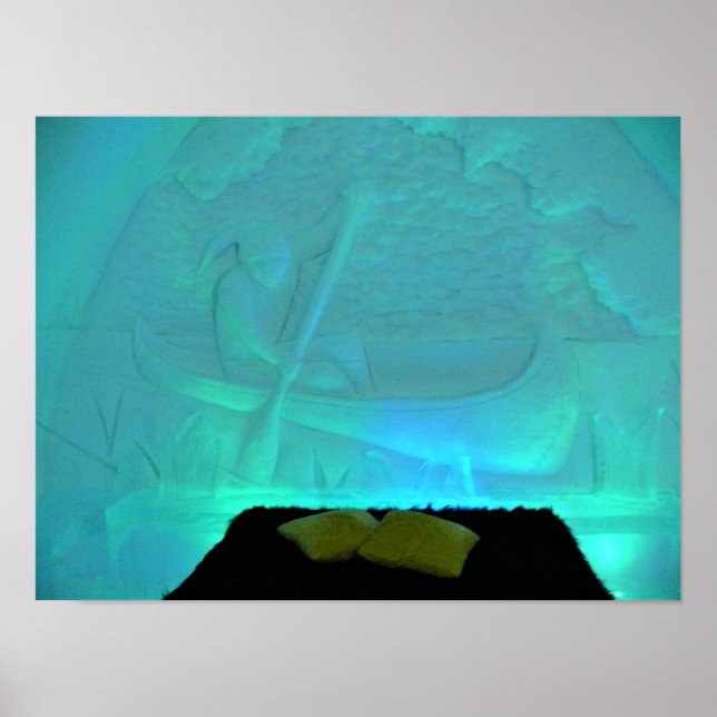 Affiche Chambre de canot à l'Hôtel de Glace, Québec, Canad (Devant)