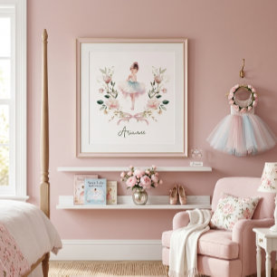 Affiche Chambre de filles de danseuse de ballet à l'aquare