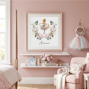 Affiche Chambre de filles de danseuse de ballet à l'aquare
