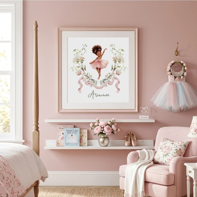 Affiche Chambre de filles de danseuse de ballet à l'aquare (Créateur téléchargé)