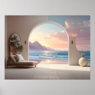 Affiche Chambre de luxe avec vue sur l'océan