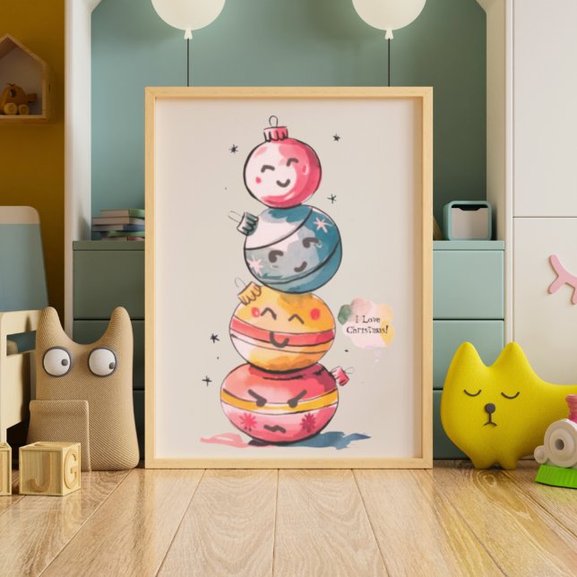 Affiche Chambre d'Enfant Mignonne Art de Vacances à l'Aqua (Créateur téléchargé)