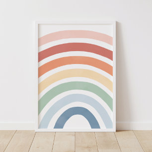 Affiche Chambre d'enfants arc-en-ciel aquarelle